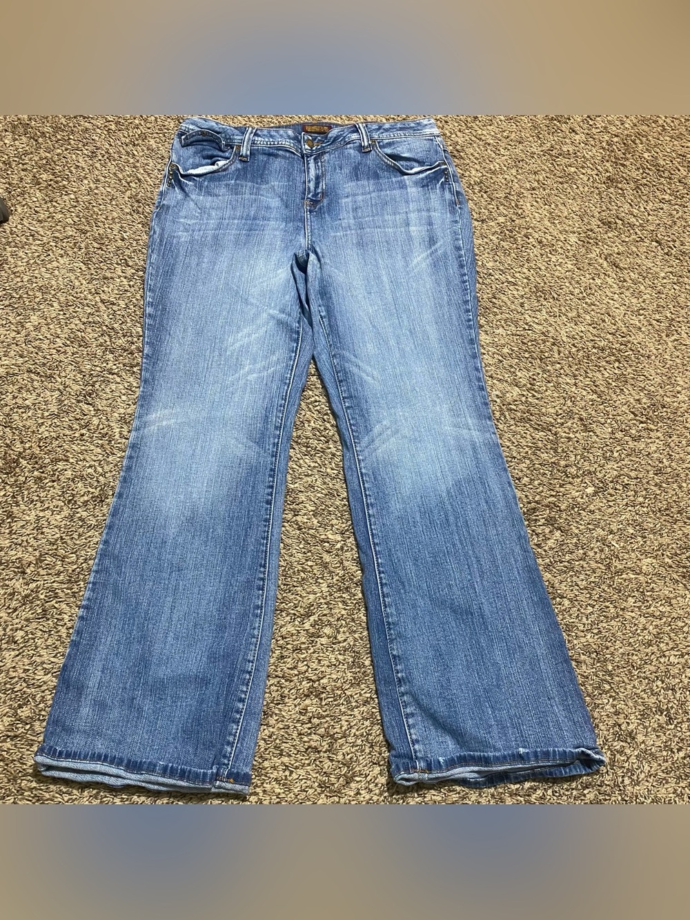 Zana Di Jeans Womens 18 Blue Flare Bootcut Buckle Flap Pocket Stretch Y2K Medium